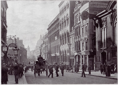 Cannon Street, looking west